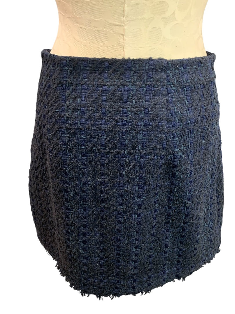 Size 6 Express Navy Blue Tweed Skirt Business Lined