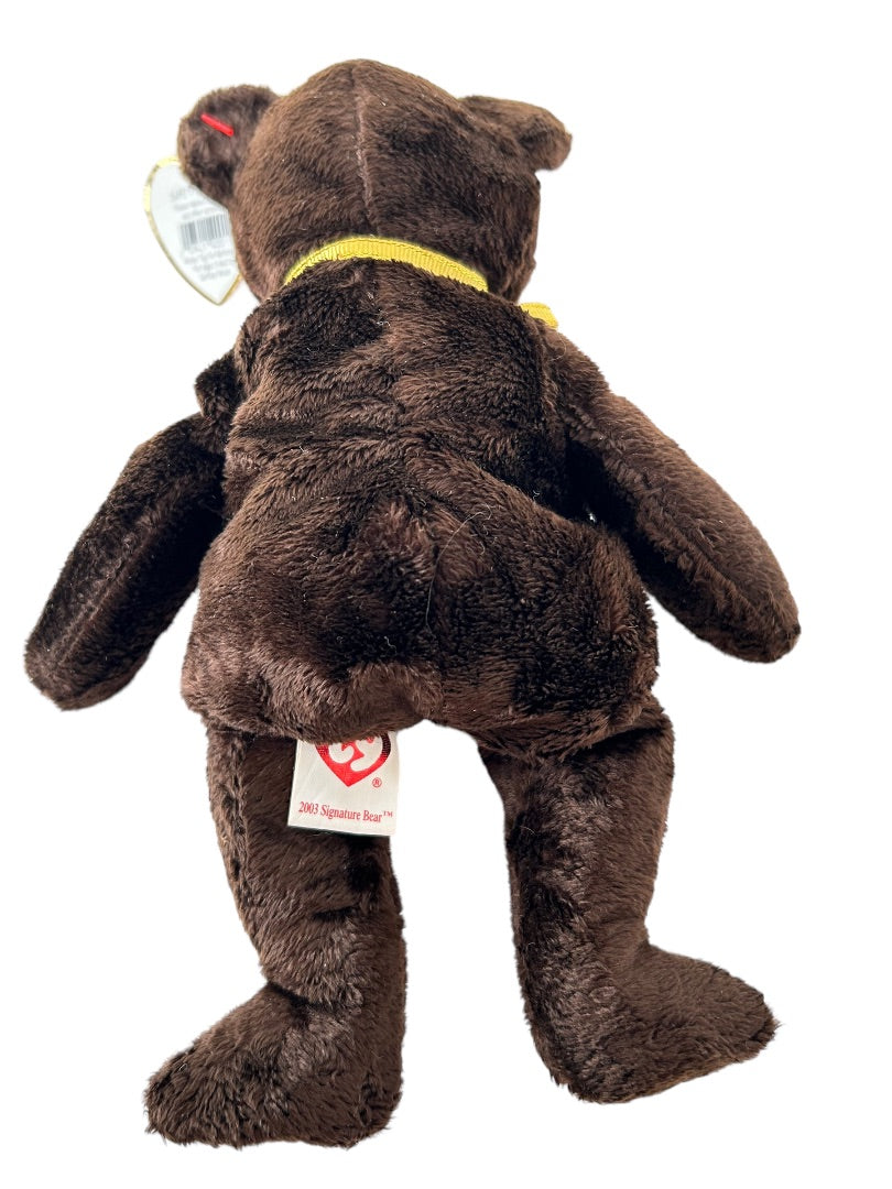 Ty Beanie Babies 2003 Signature Bear Teddy Bear Plush Dark Brown
