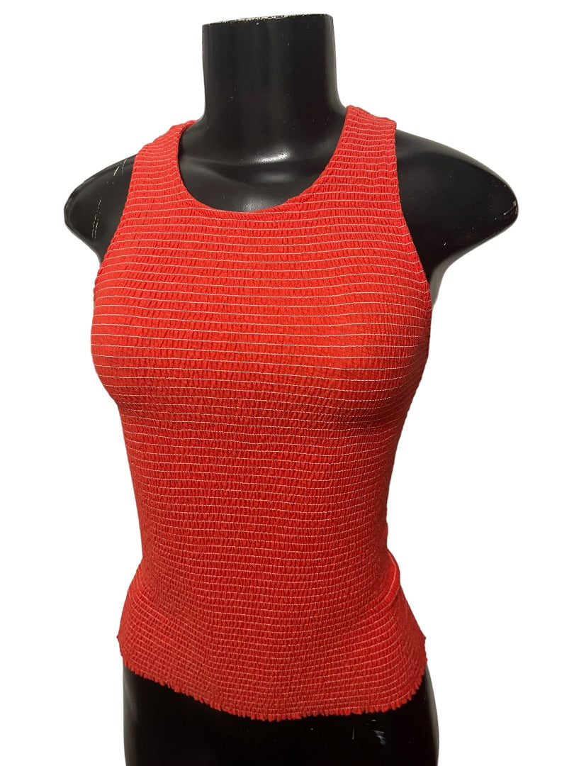 XS Nation Anthropologie Smocked Sleeveless Womens Top New Christine Tank