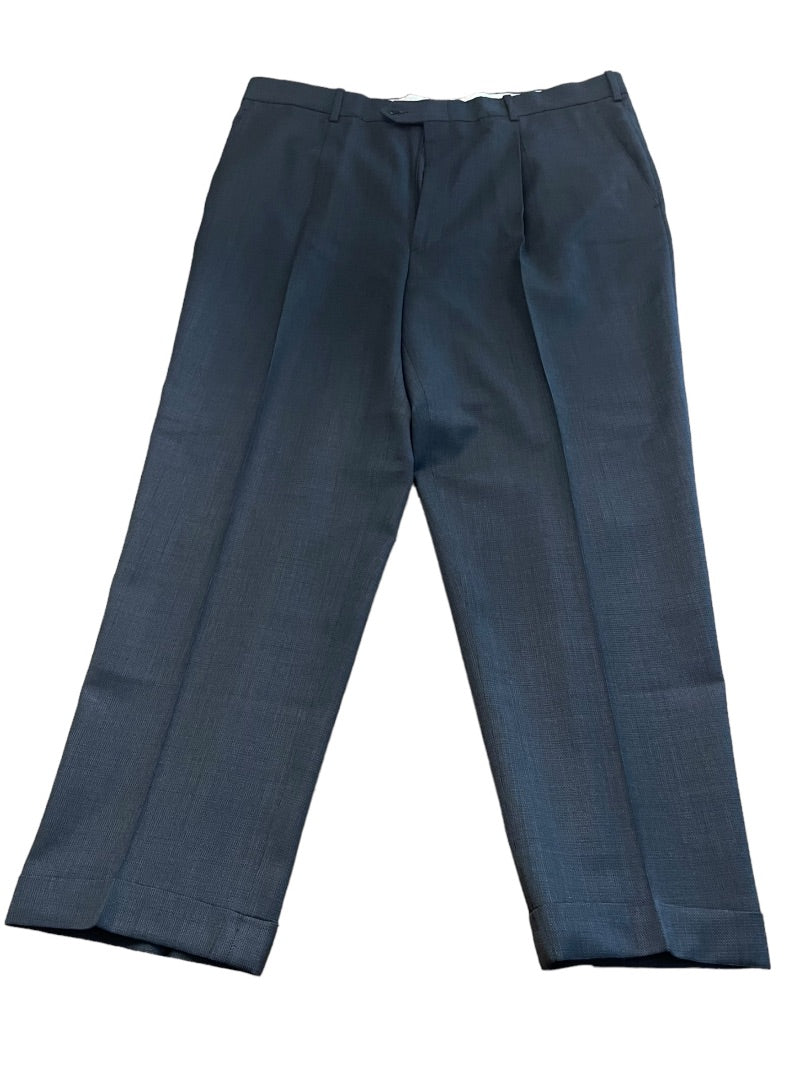 Size 40R JB Britches Nordsrom Mens Cuffed Pleated Lorenzo Navy Blue Dress Pants Worsted Wool