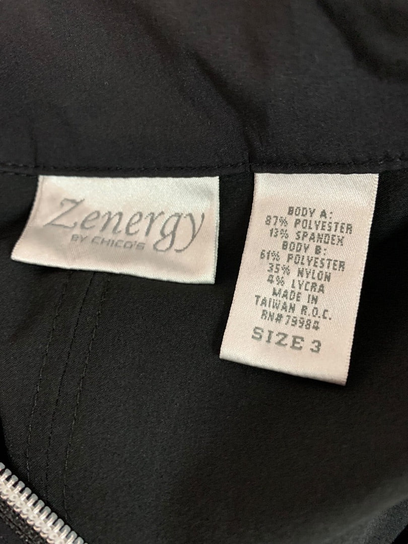 Large (Size 16) Chicos Zenergy Full Zip Track Jacket Black
