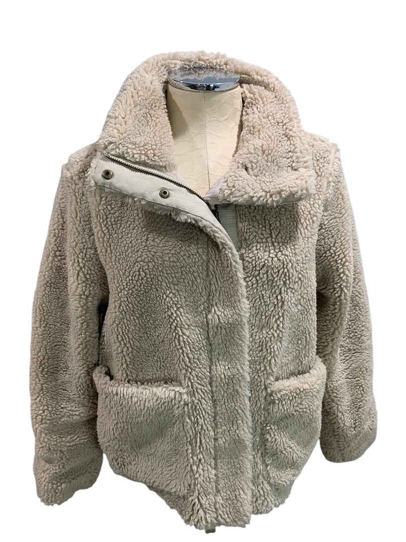 XS Old Navy Womens Tan Teddy Bear Fleece Jacket Full Zip