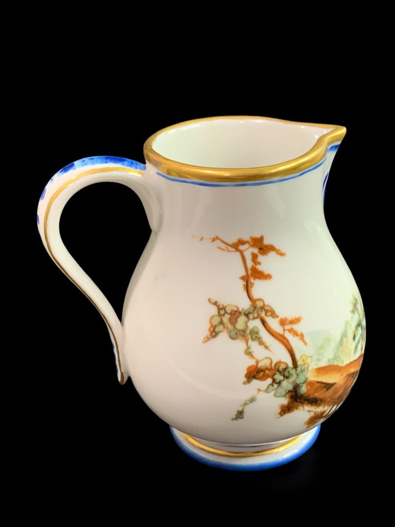 1980s Frankin Mint Fine Porcelain Creamer Collection Asian Farm Scene 4 Inch