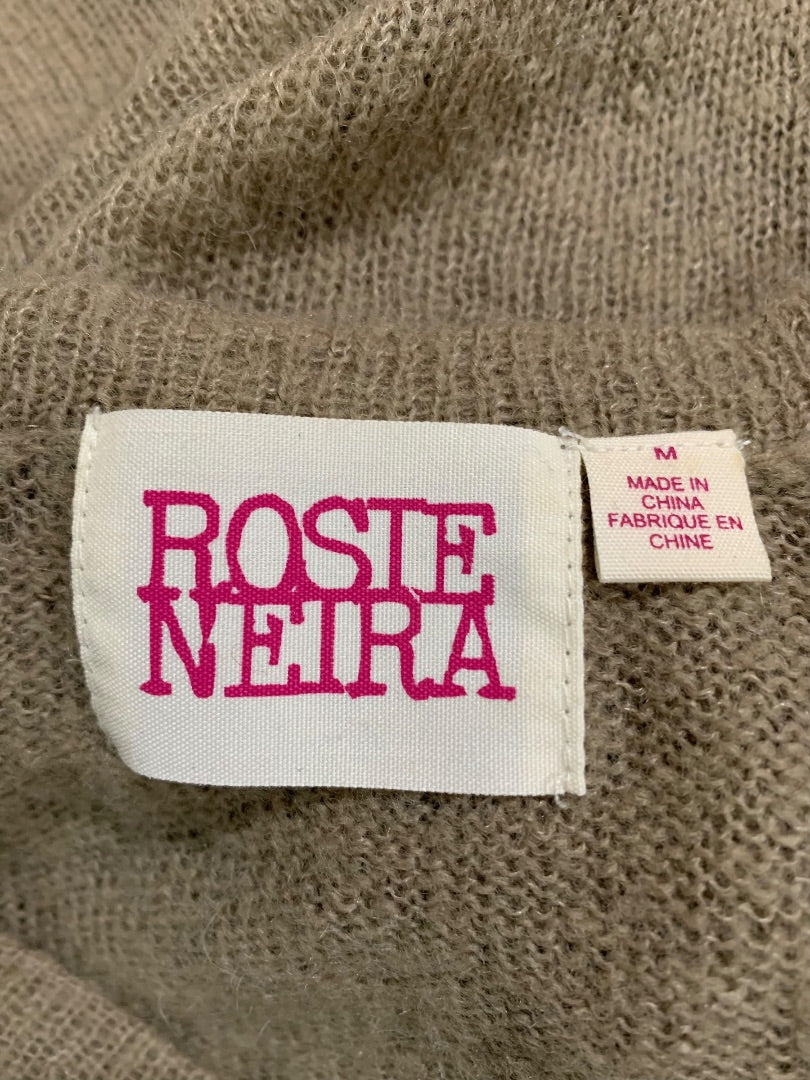 Medium Rosie Neira Womens Cardigan Sweater Gray Green Mohair Wool