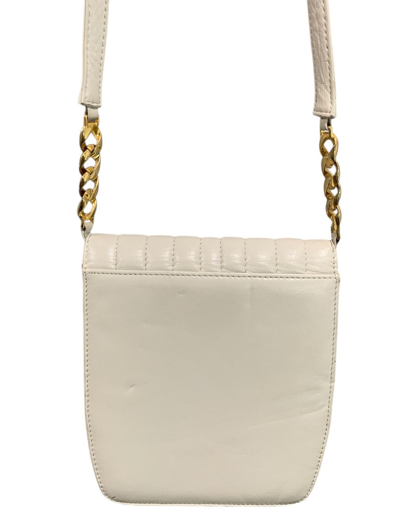 Lucien Piccard Ivory Soft Leather Crossbody Purse Bag 1980s Retro