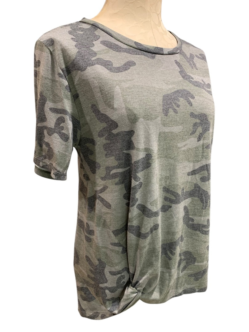Large Always Indigo Womens Soft Distressed Camoflauge Tshirt Camo