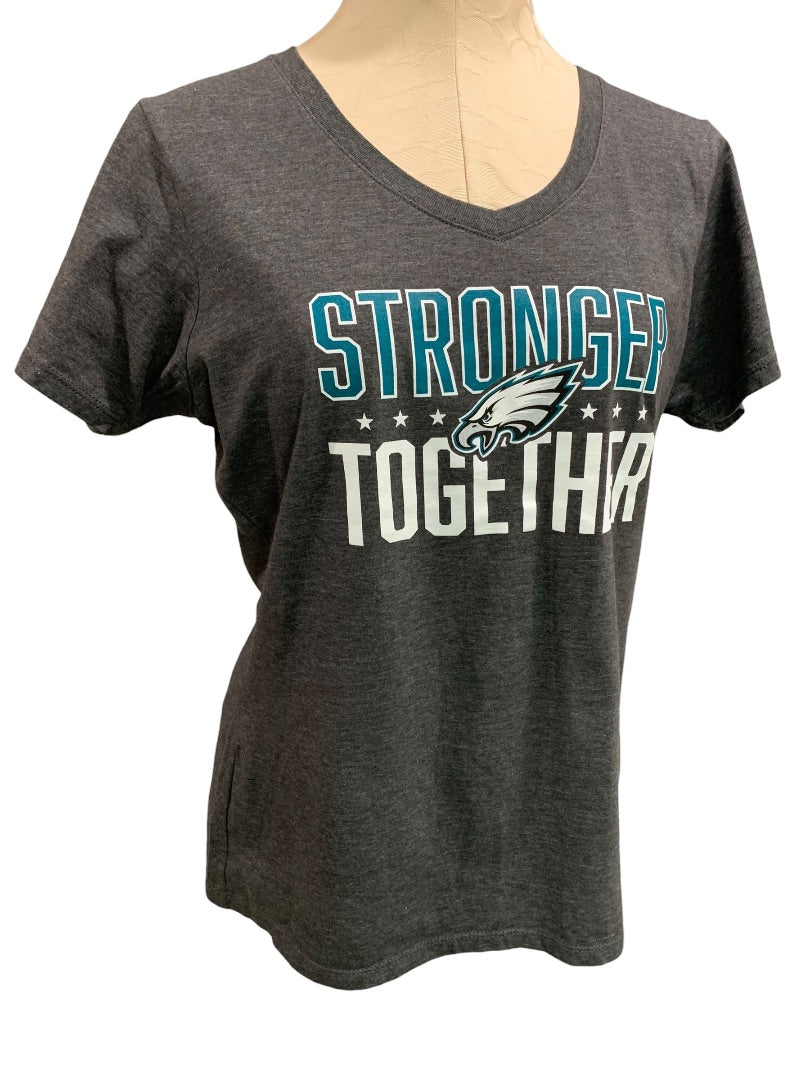 Large NFL Pro Line Womens Philadelphia Eagles Stronger Together Tshirt V-Neck