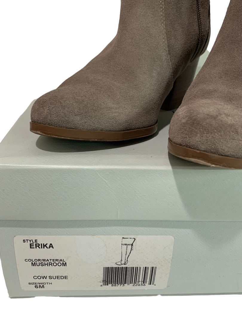 Size 6 Sole Society Womens Suede Knee Boots Mushroom Erika 2.5" Block Heel