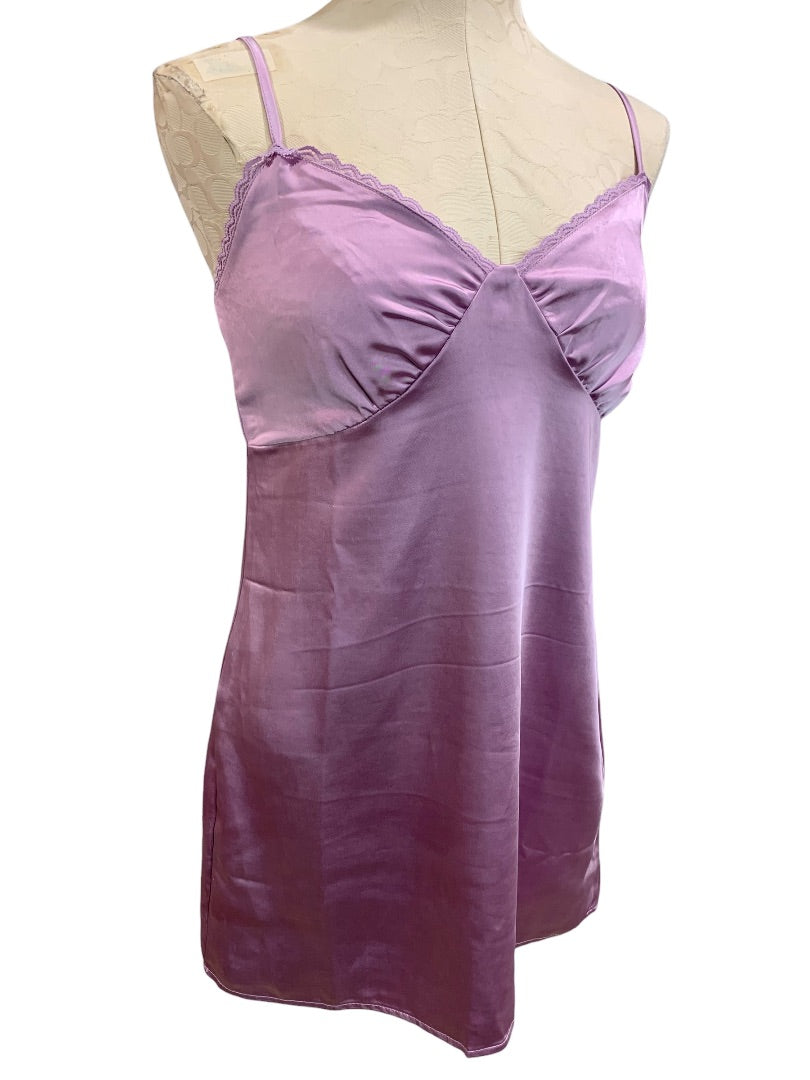 Medium L.A. Hearts Lavender Slip Dress New Satin Lace Trim