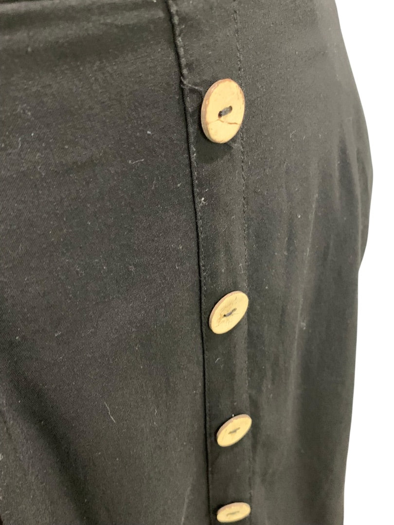 XS ModCloth Skirt Side Zip Black Pockets Lightweight Rayon