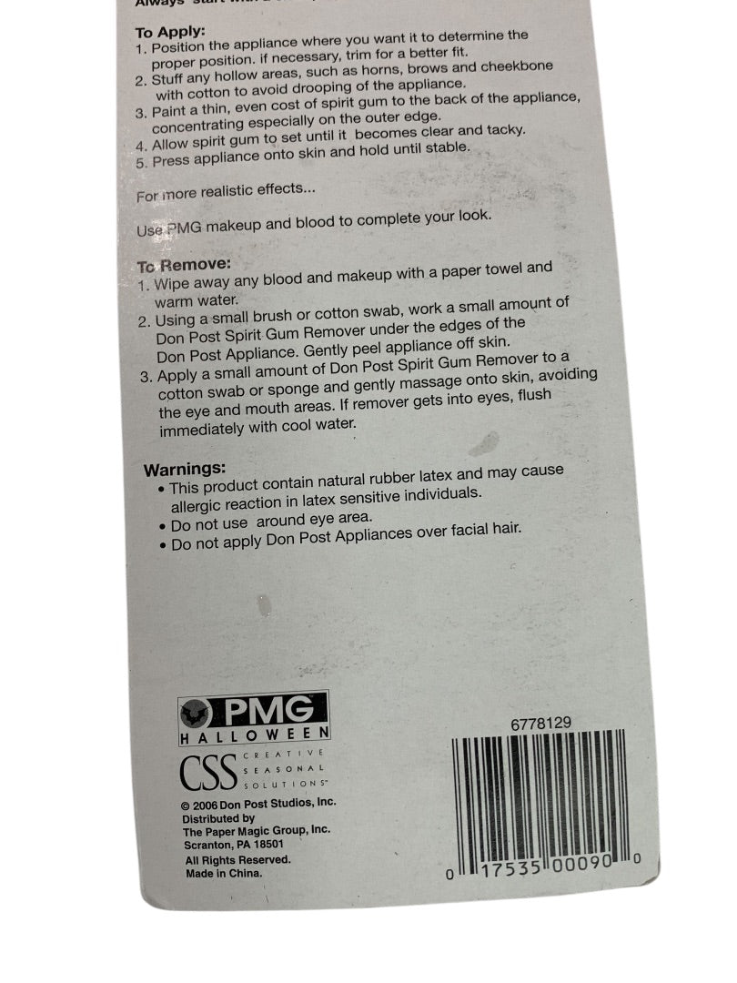 Appliance Horns Set of 2 New Small Horns Don Post Studios F/X Makeup