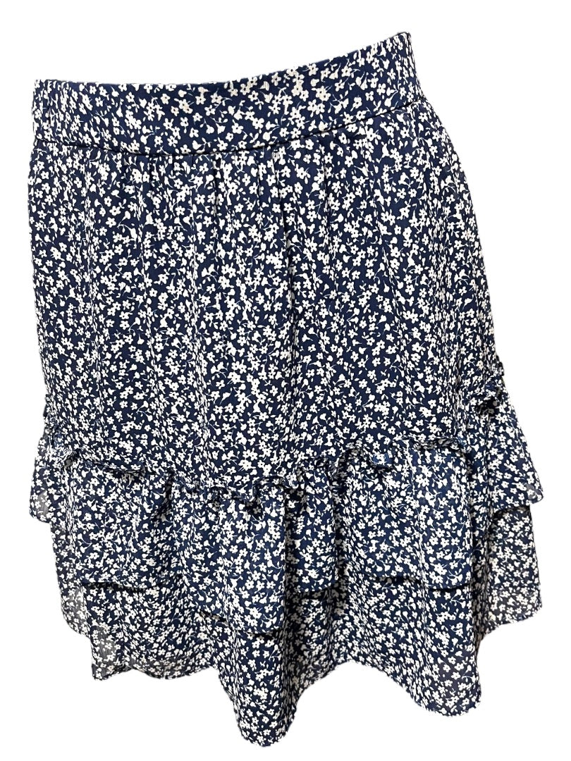 XXS J. Crew Tiered Ruffled Lined Floral Mini Skirt AY478