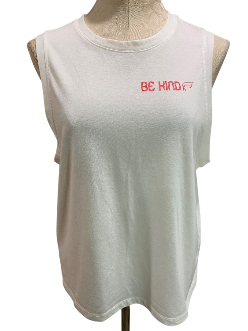 Small Fabletics Womens White Tank Top Shirt "Be Kind"