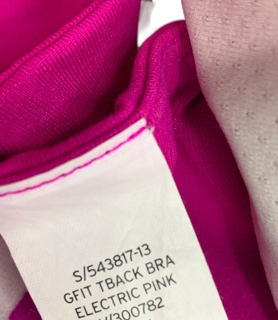 Small GapFit Electric Pink Sports Bra T-Back Removable Pads