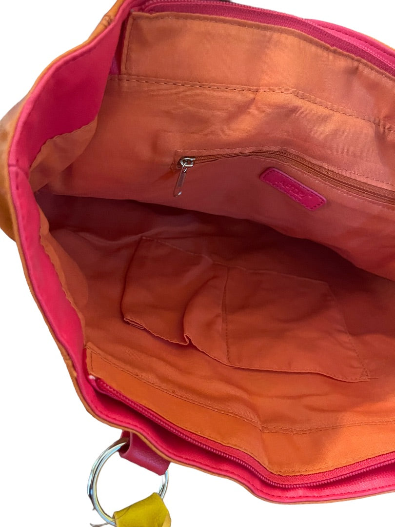 Apt 9 Large Handbag Zipper & Magnetic Closure Outside Pockets Orange NWT