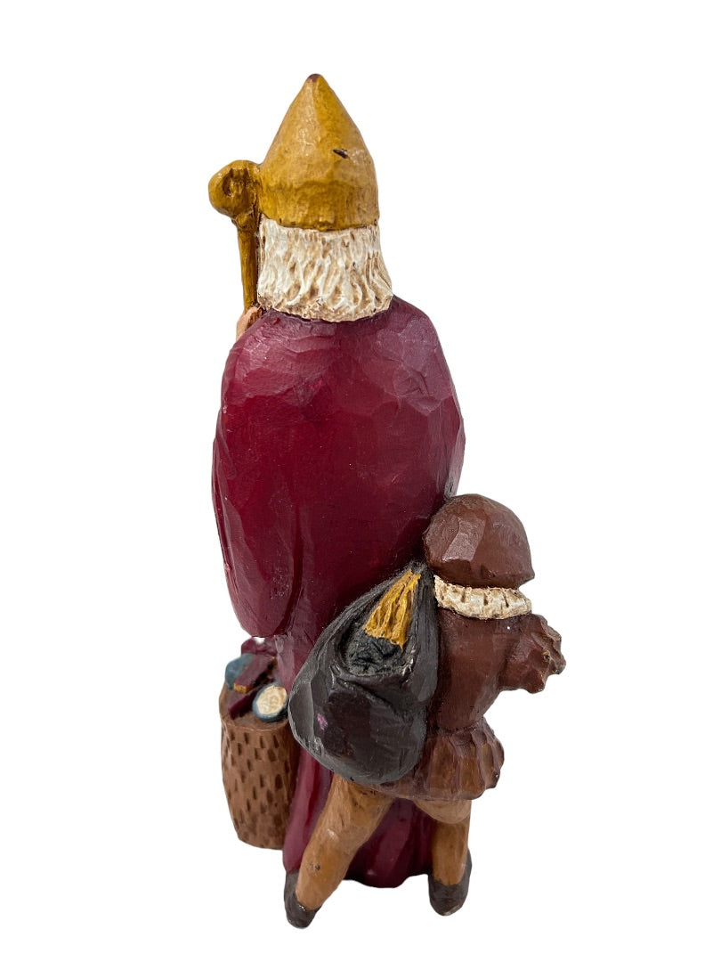 Vintage 1992 Old world skinny Santa & Dolls Father Christmas Figurine Signed