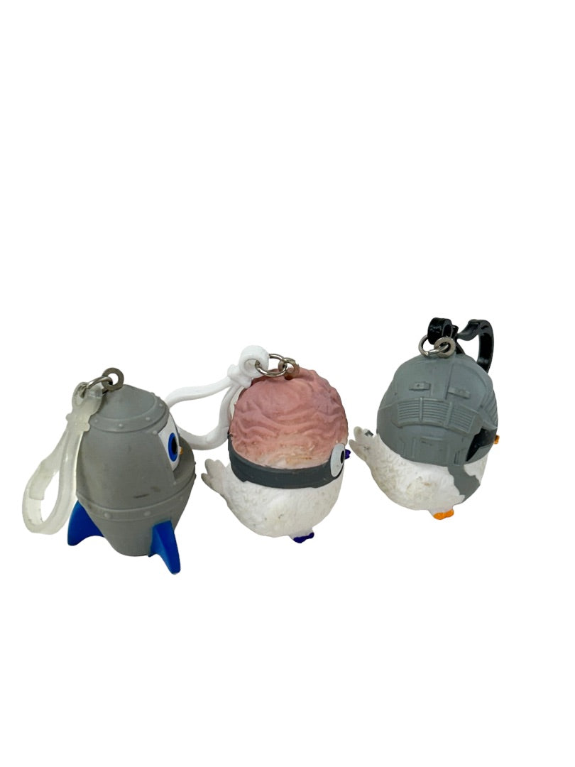 Set of 3 Owl Plastic Bag Clips 1.5"h Space Capsule Rocket
