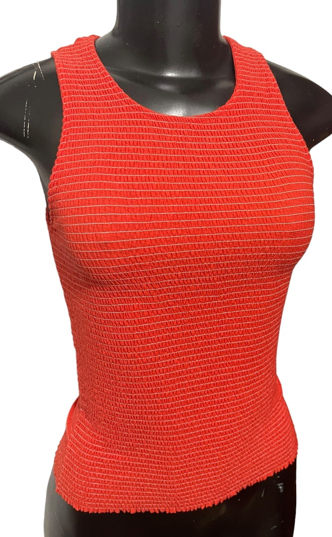 XS Nation Anthropologie Smocked Sleeveless Womens Top New Christine Tank
