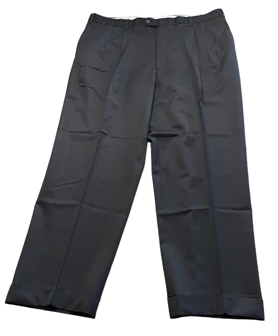 Size 40R JB Britches Nordsrom Mens Black Cuffed Pleated Winston Dress Pants Worsted Wool