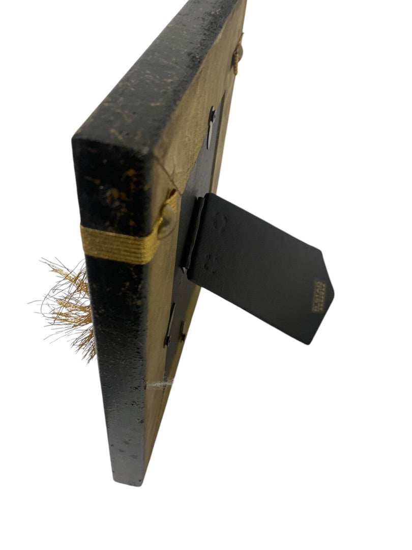 R.Stad Designs Black Gold Hinged Handmade Star Tabletop for Photo 5.5 x3.5"