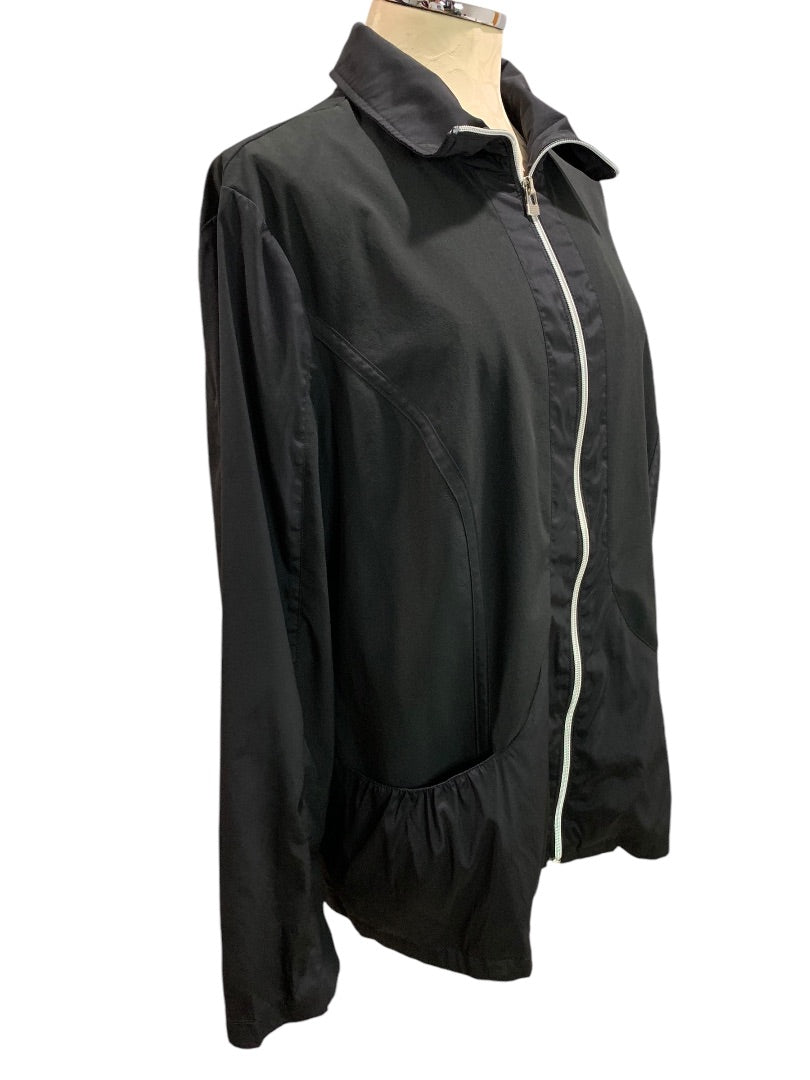 Large (Size 16) Chicos Zenergy Full Zip Track Jacket Black