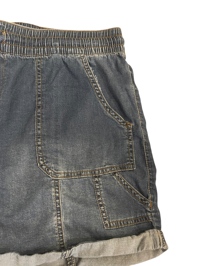 Large One 5 One Womens Pull On Jean Shorts Elastic Drawstring Pockets