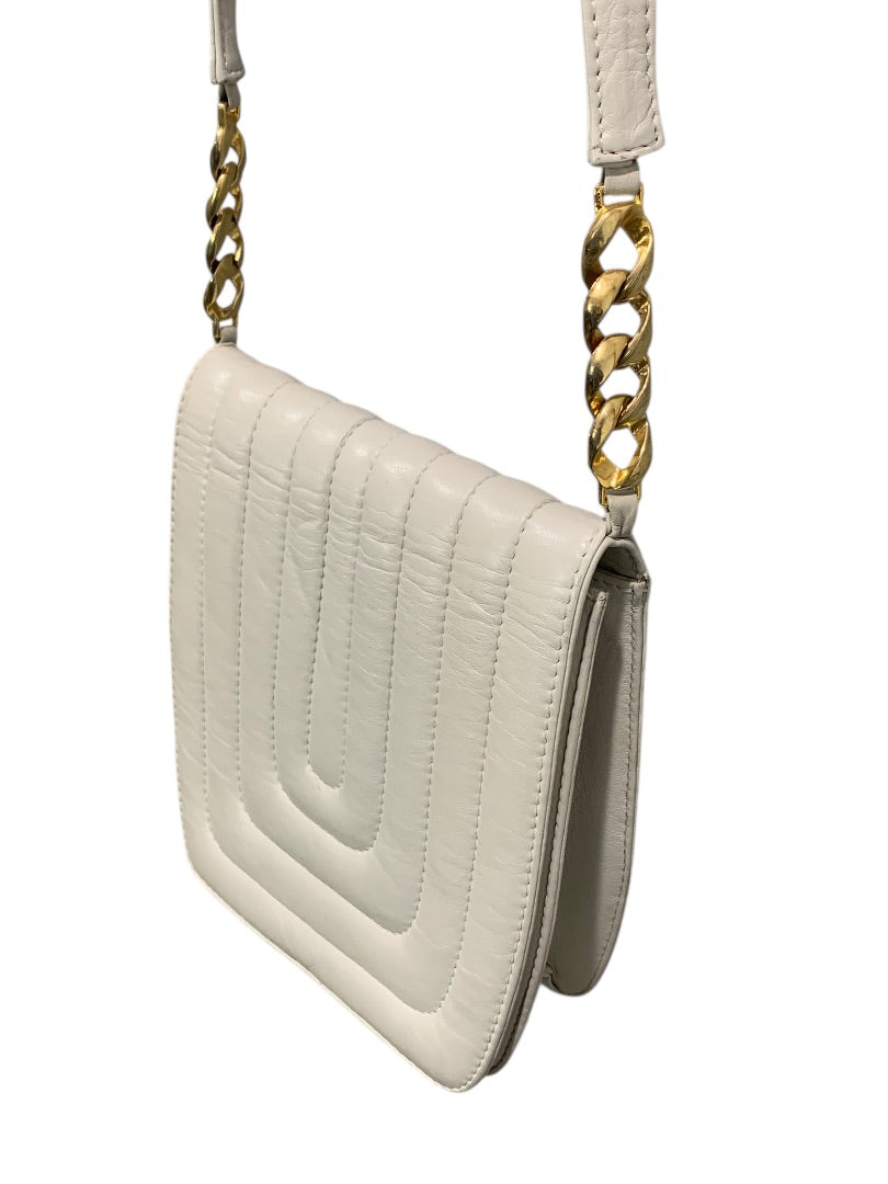Lucien Piccard Ivory Soft Leather Crossbody Purse Bag 1980s Retro