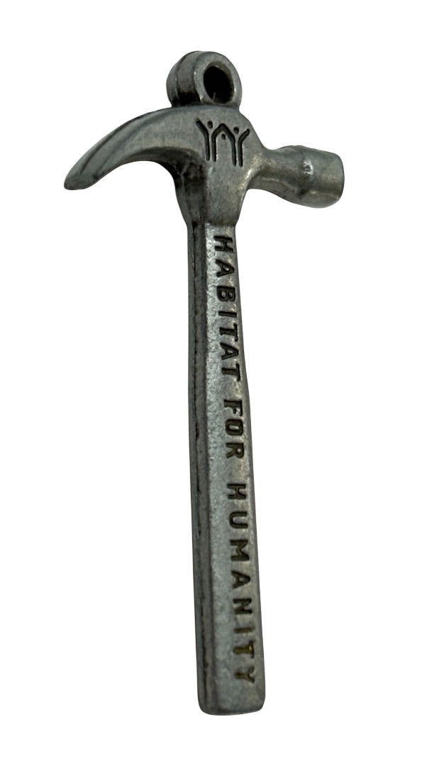 Pewter Color Habitat for Humanity Pendant Charm Hammer 2"