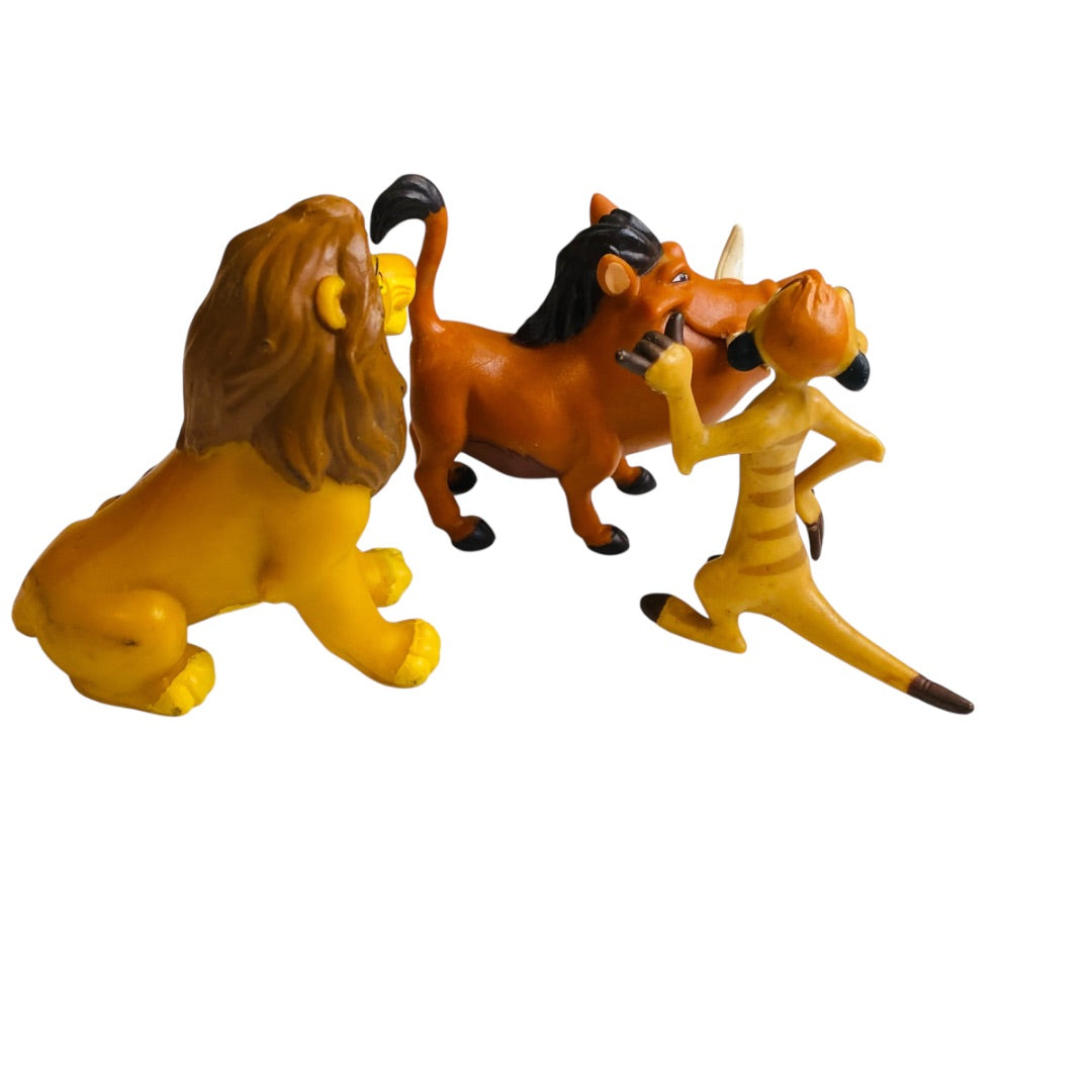 Disney Lion King Collectible Figures Simba Pumbaa Timon Lot of 3