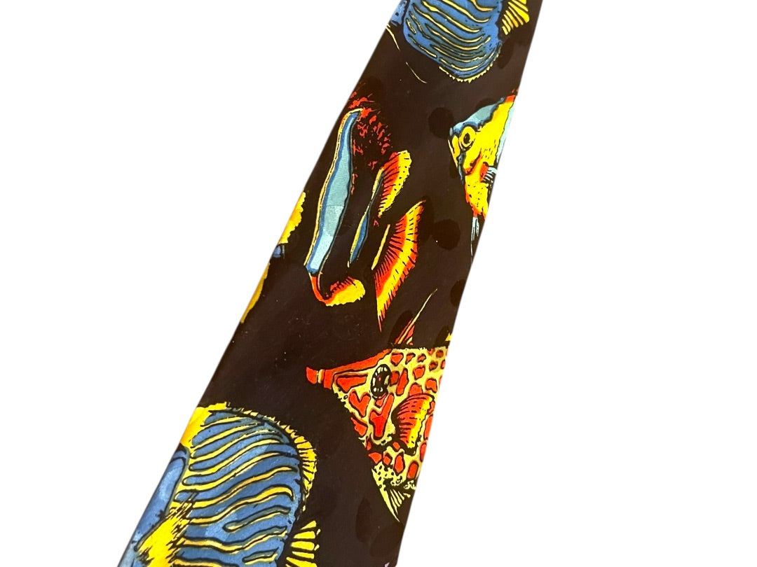 Vintage Addiction 100% Silk Tropical Fish Neck Tie 59"L x 4"W