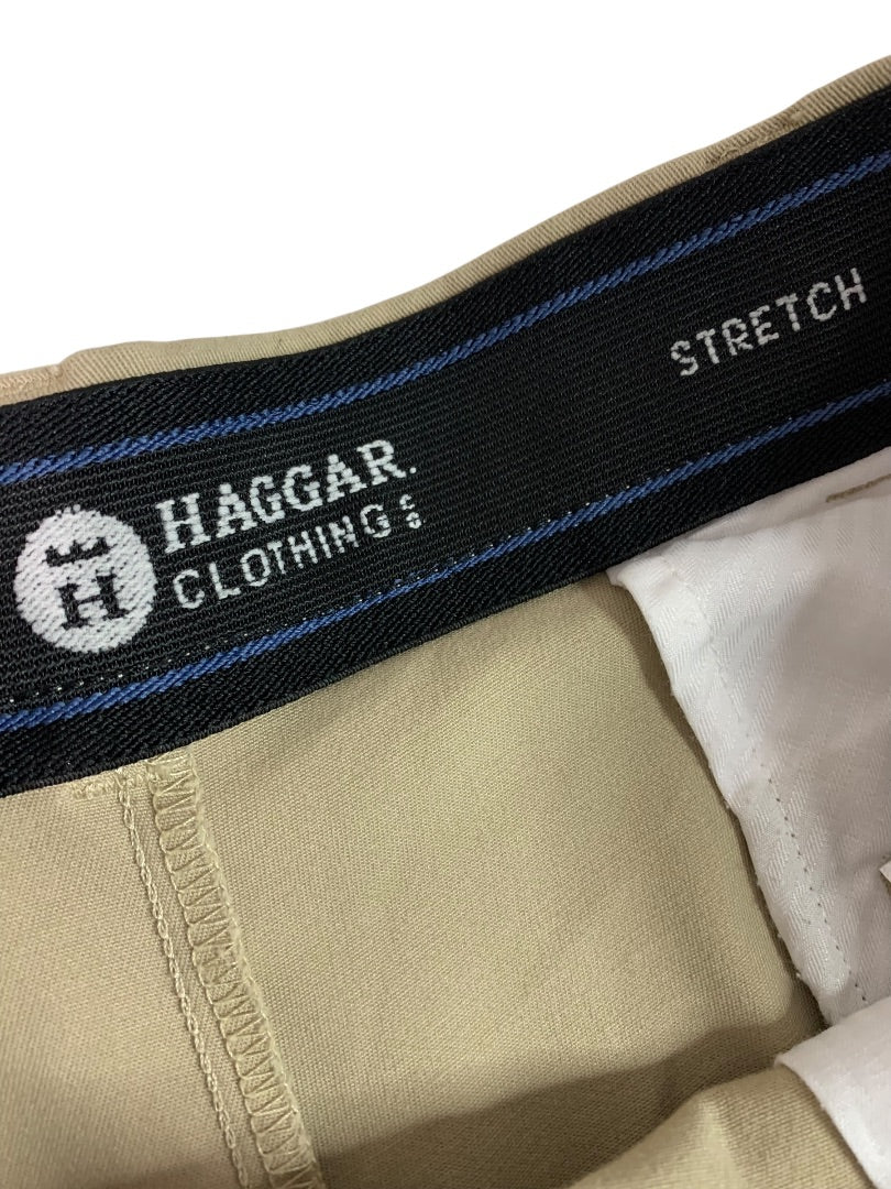 38 x 32 Haggar Mens Chino Pants Tan Comfort Waist Expandomatic