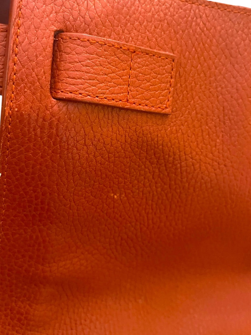 Furla Rust Pebbled Leather Handbag Satchel Shoulder Strap Italy