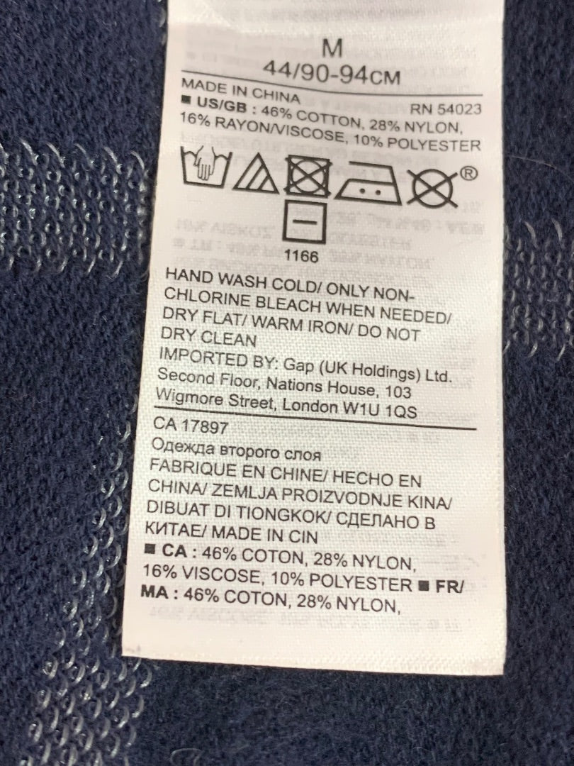 Medium Banana Republic Womens Plaid Button Back Sweater Navy Blue