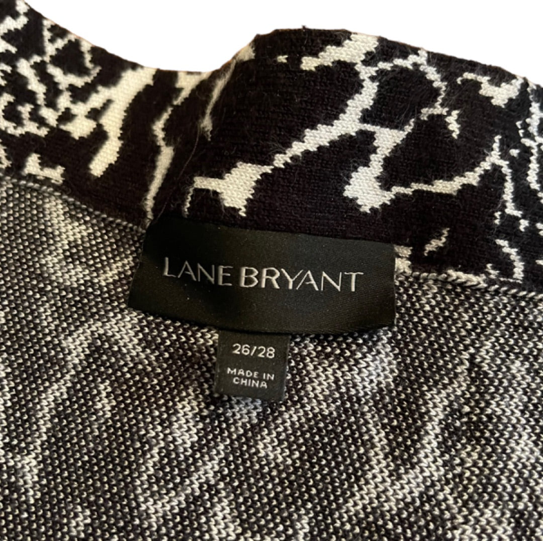 26/28 Lane Bryant Animal Print Knit Sweater Skirt Pull On Plus Size