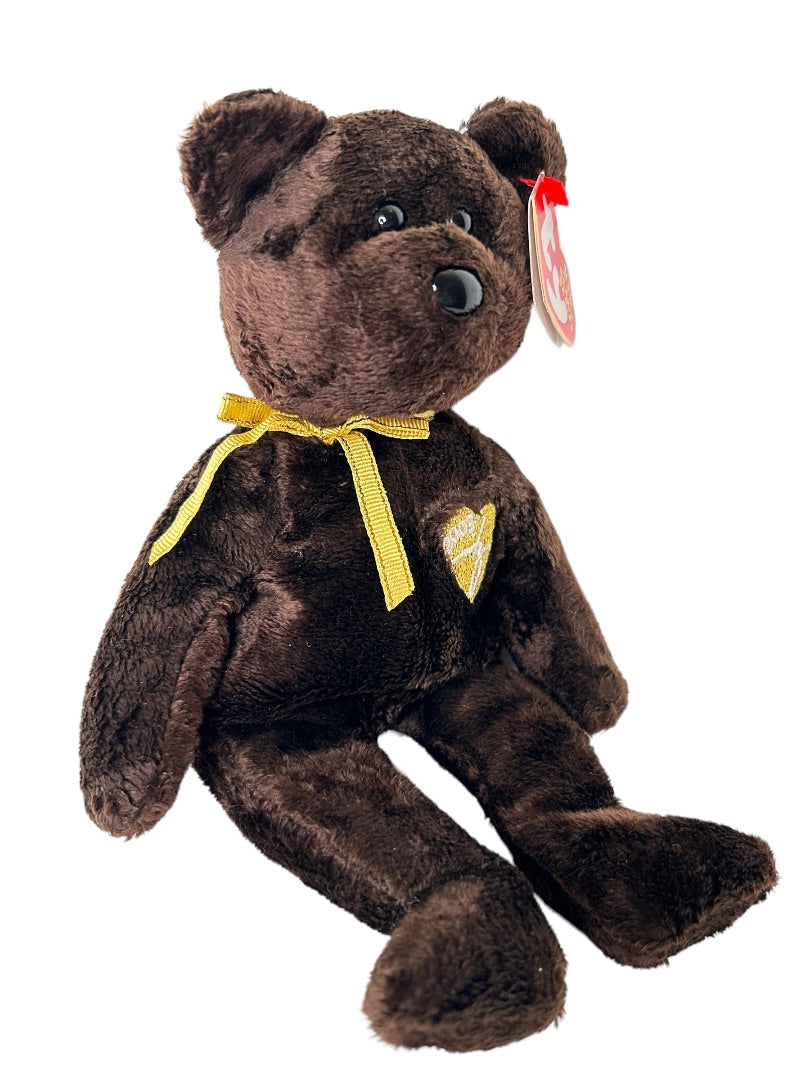 Ty Beanie Babies 2003 Signature Bear Teddy Bear Plush Dark Brown