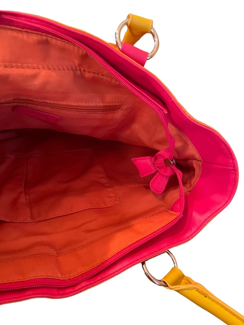 Apt 9 Large Handbag Zipper & Magnetic Closure Outside Pockets Orange NWT