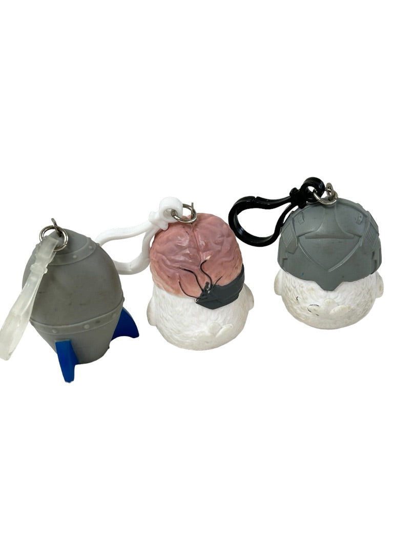 Set of 3 Owl Plastic Bag Clips 1.5"h Space Capsule Rocket