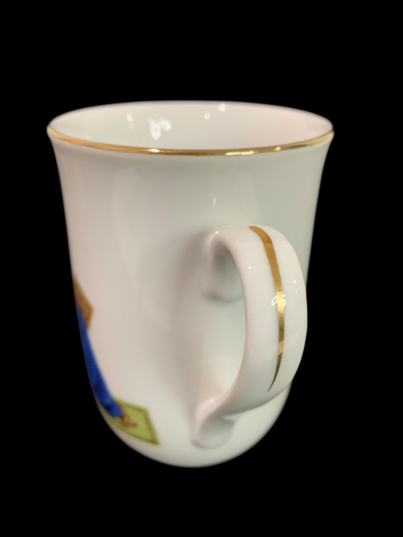 1982 Norman Rockwell Museum Collection Mug Gold Trim "Bedtime"