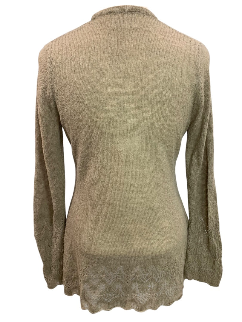 Medium Rosie Neira Womens Cardigan Sweater Gray Green Mohair Wool