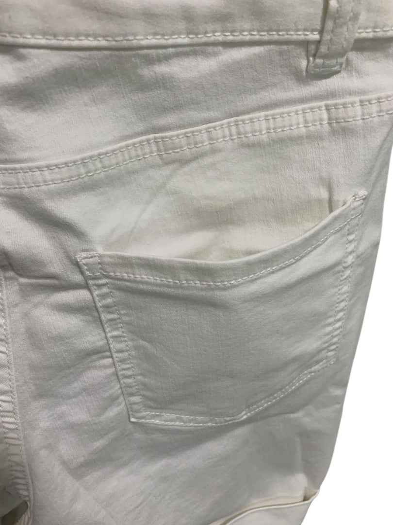 Size 4 Rafaella Womens New White Denim Jean Shorts High Rise
