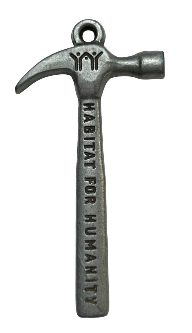 Pewter Color Habitat for Humanity Pendant Charm Hammer 2"