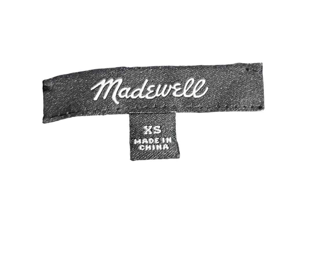 XS Madewell Women's Eyelet Short Sleeve Top Navy Blue Blouse