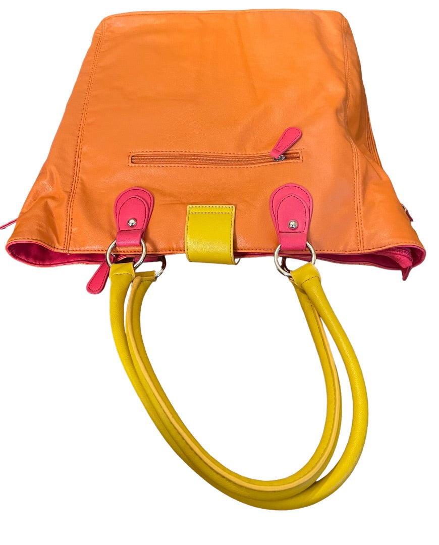 Apt 9 Large Handbag Zipper & Magnetic Closure Outside Pockets Orange NWT