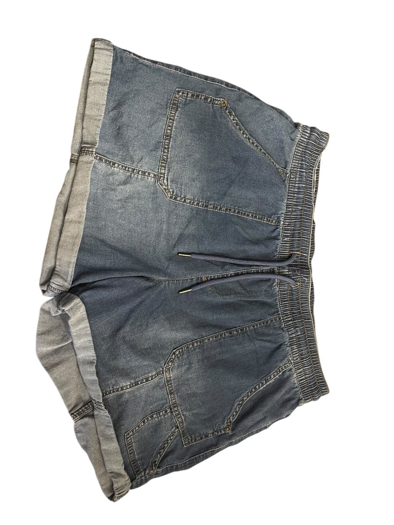 Large One 5 One Womens Pull On Jean Shorts Elastic Drawstring Pockets