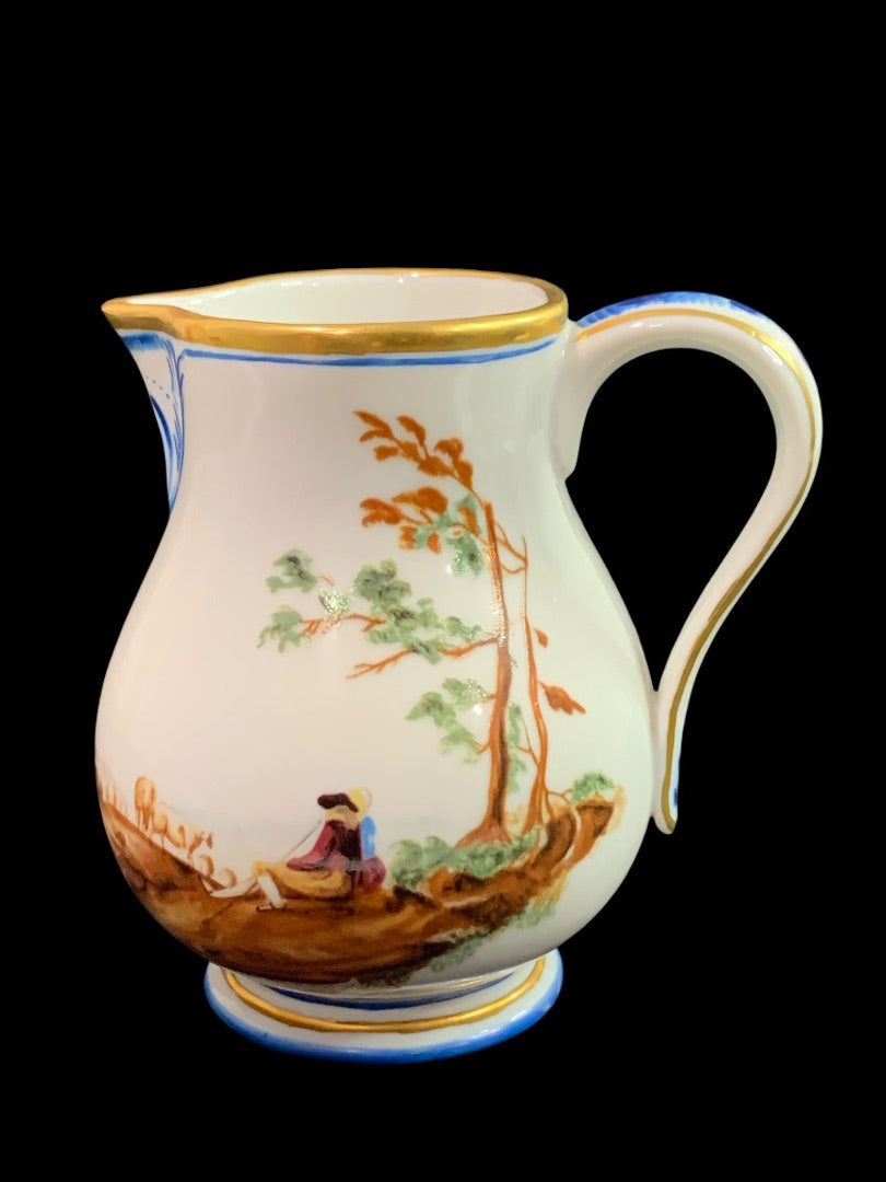 1980s Frankin Mint Fine Porcelain Creamer Collection Asian Farm Scene 4 Inch