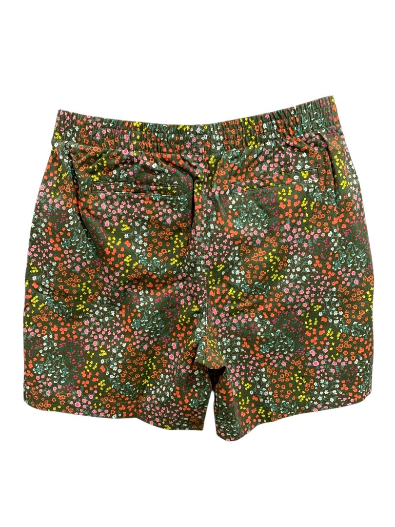 Size 10 Lands End Mid Rise Womens New Pull On Floral Shorts Pockets