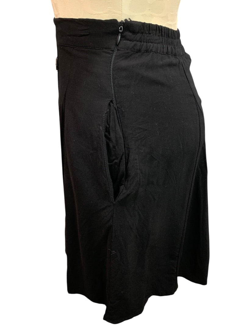 XS ModCloth Skirt Side Zip Black Pockets Lightweight Rayon