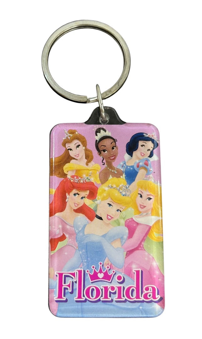 Disney Princess Acrylic Keychain Key Ring 3.75" Pink