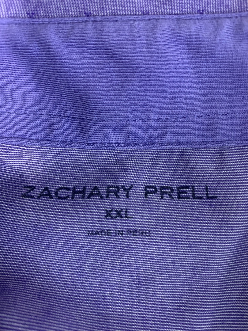 XXL Zachary Prell Mens Golf Polo Shirt Micro Print Purple Short Sleeve