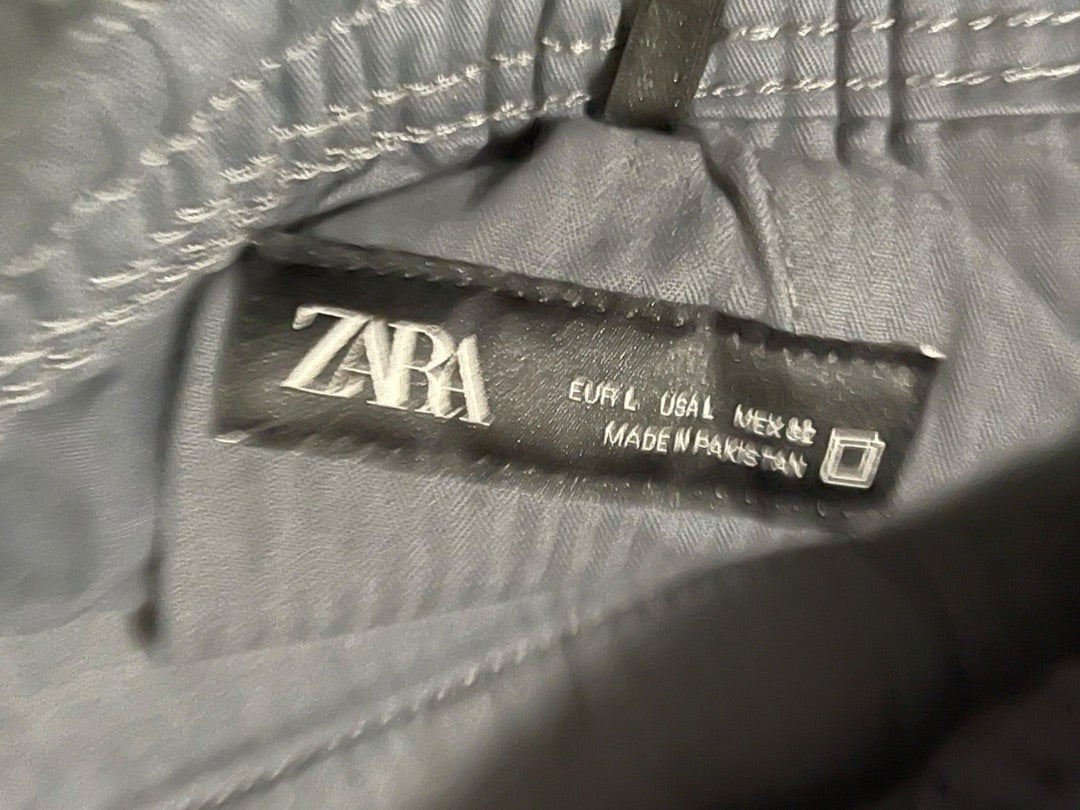 Large Zara Elastic Drawstring Mens Pants Pull On Joggers New